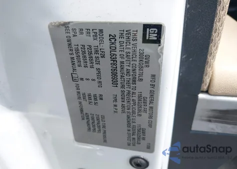 2007 Pontiac Torrent from USA, damaged, VIN 2CKDL63F876069301